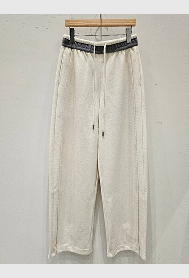 B28.星星家腰頭拼色繭型休閒長褲