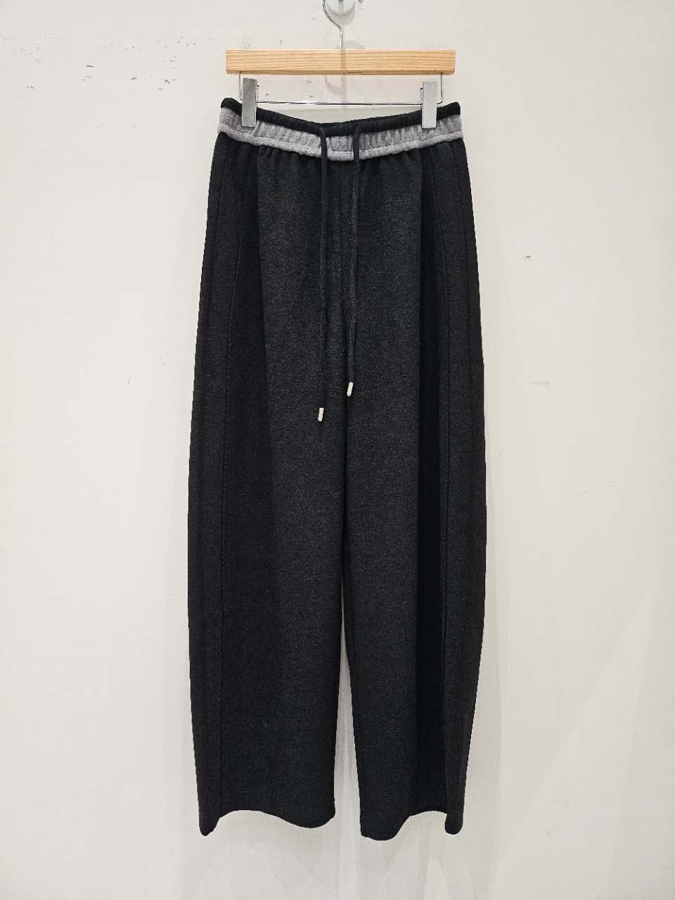 星星家腰頭拼色繭型休閒長褲