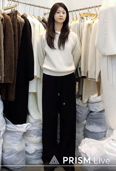 B55.星星家剪裁邊花芽舒適磨毛長褲