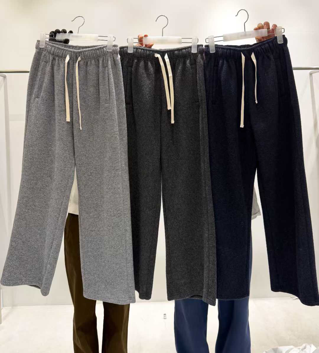 B72.質感家冬日鬆緊腰毛呢長褲