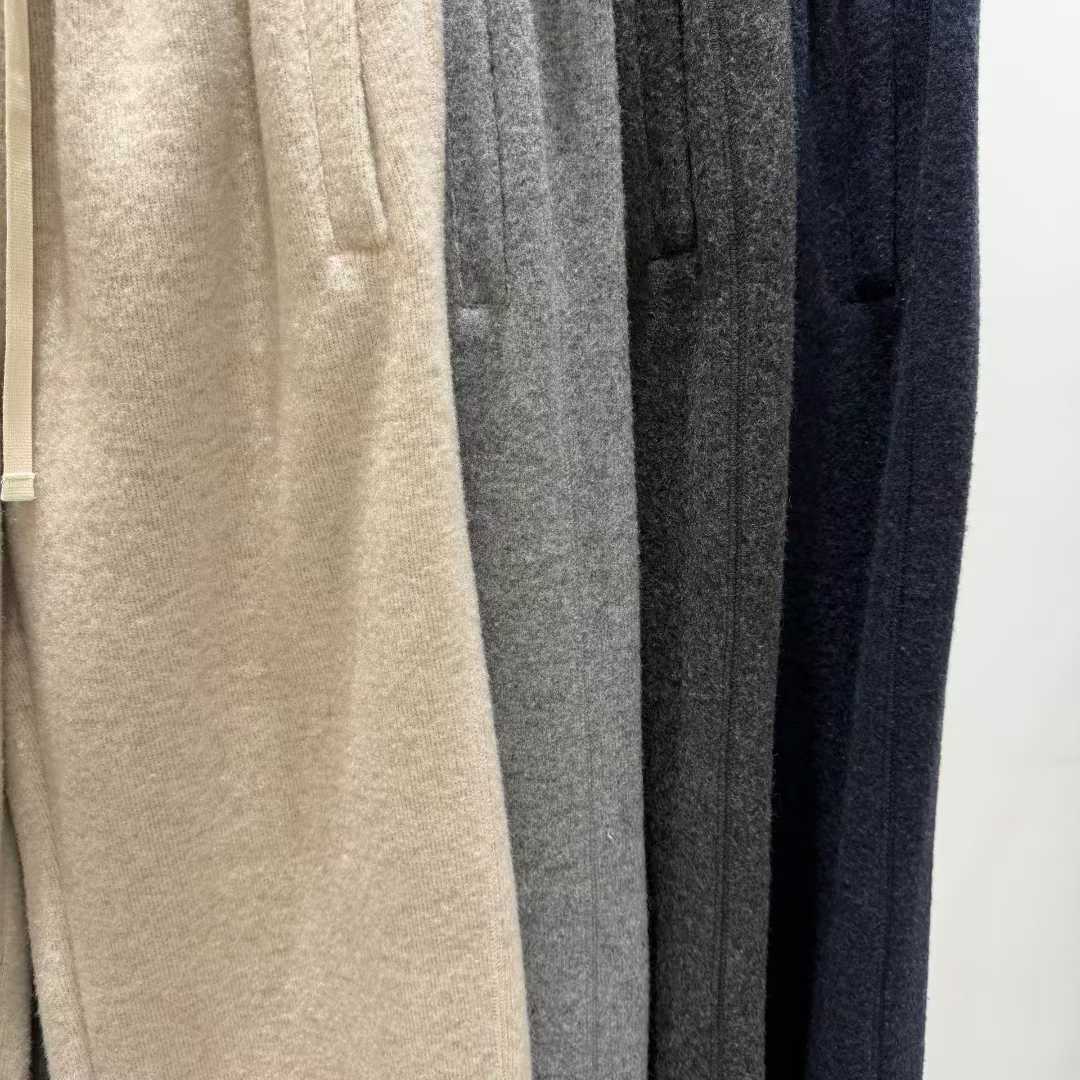 質感家冬日鬆緊腰毛呢長褲