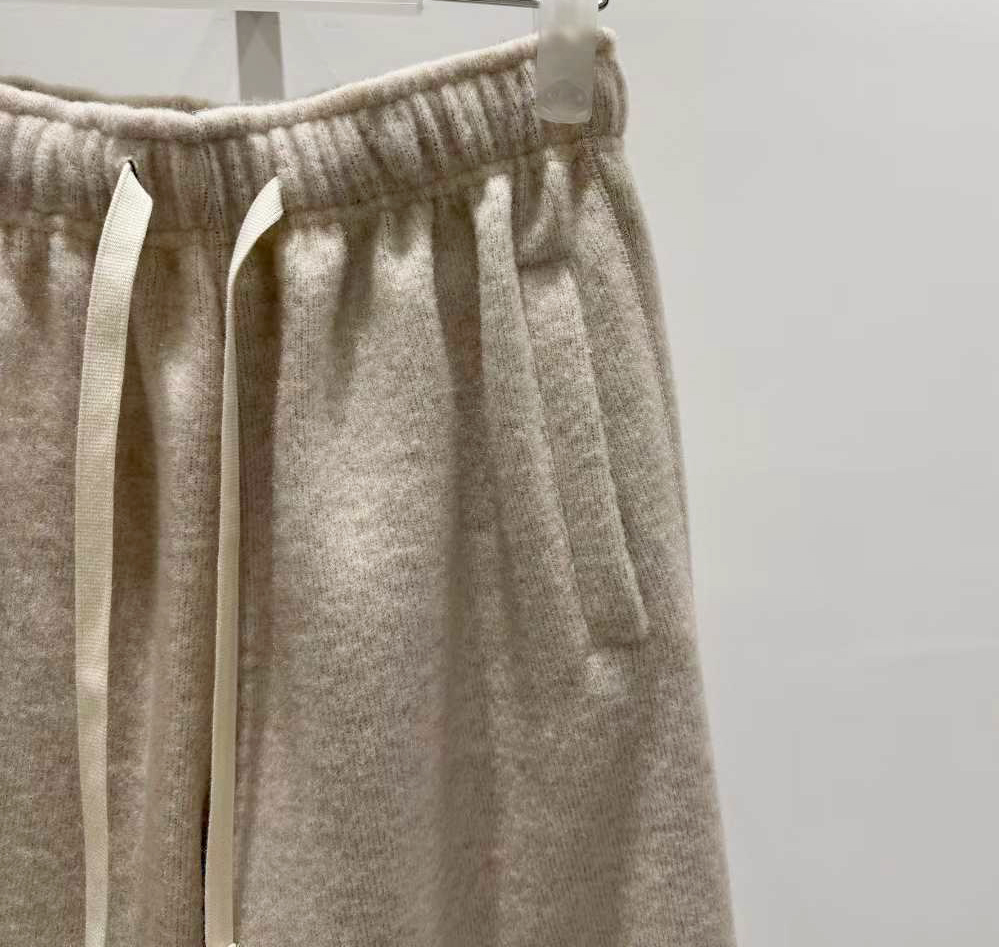 B72.質感家冬日鬆緊腰毛呢長褲