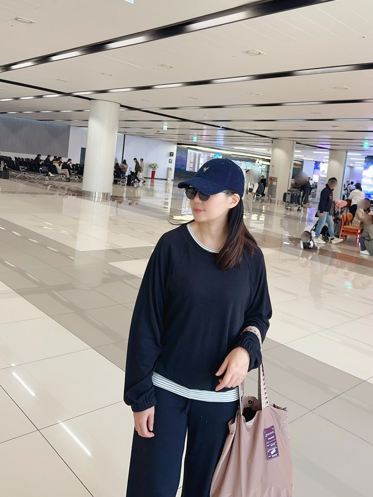 B114.灰階百搭磨毛彈性瘦瘦褲