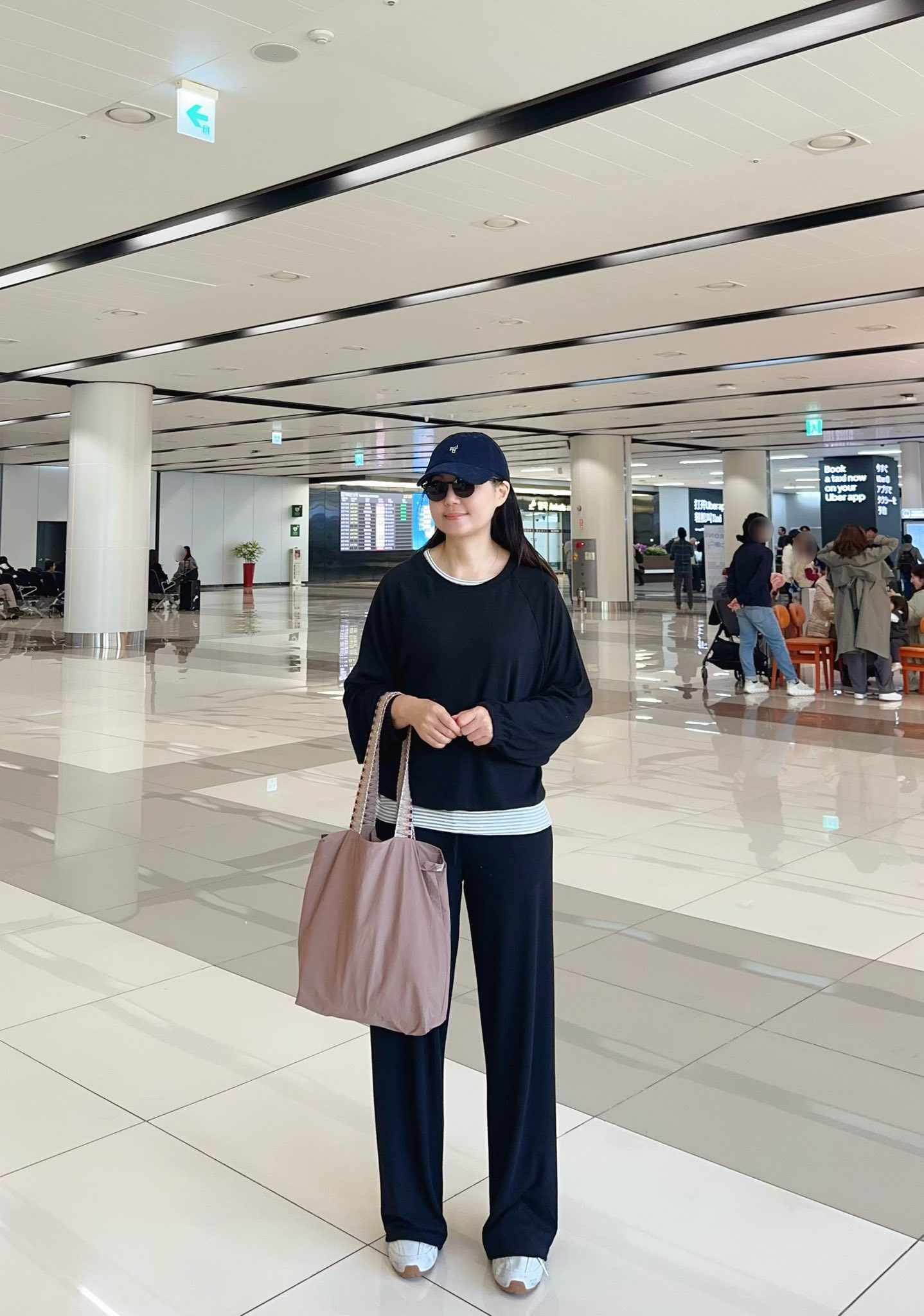 B114.灰階百搭磨毛彈性瘦瘦褲