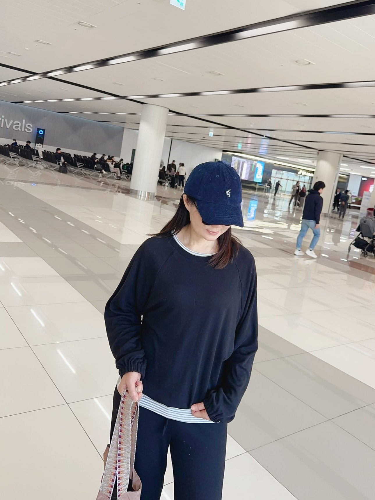 B114.灰階百搭磨毛彈性瘦瘦褲