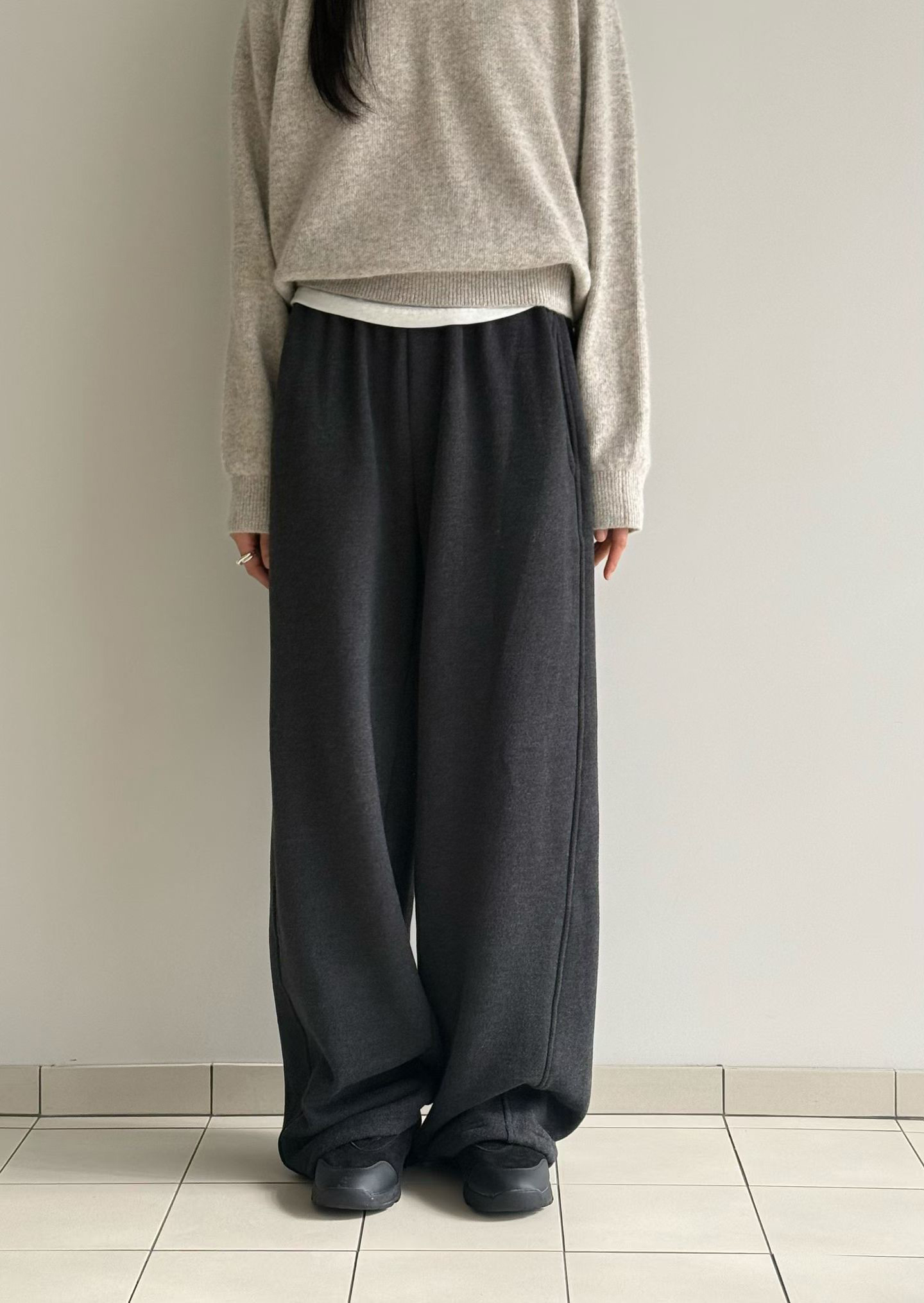 B46.瘦瘦歐膩舒適鬆緊絨毛休閒褲