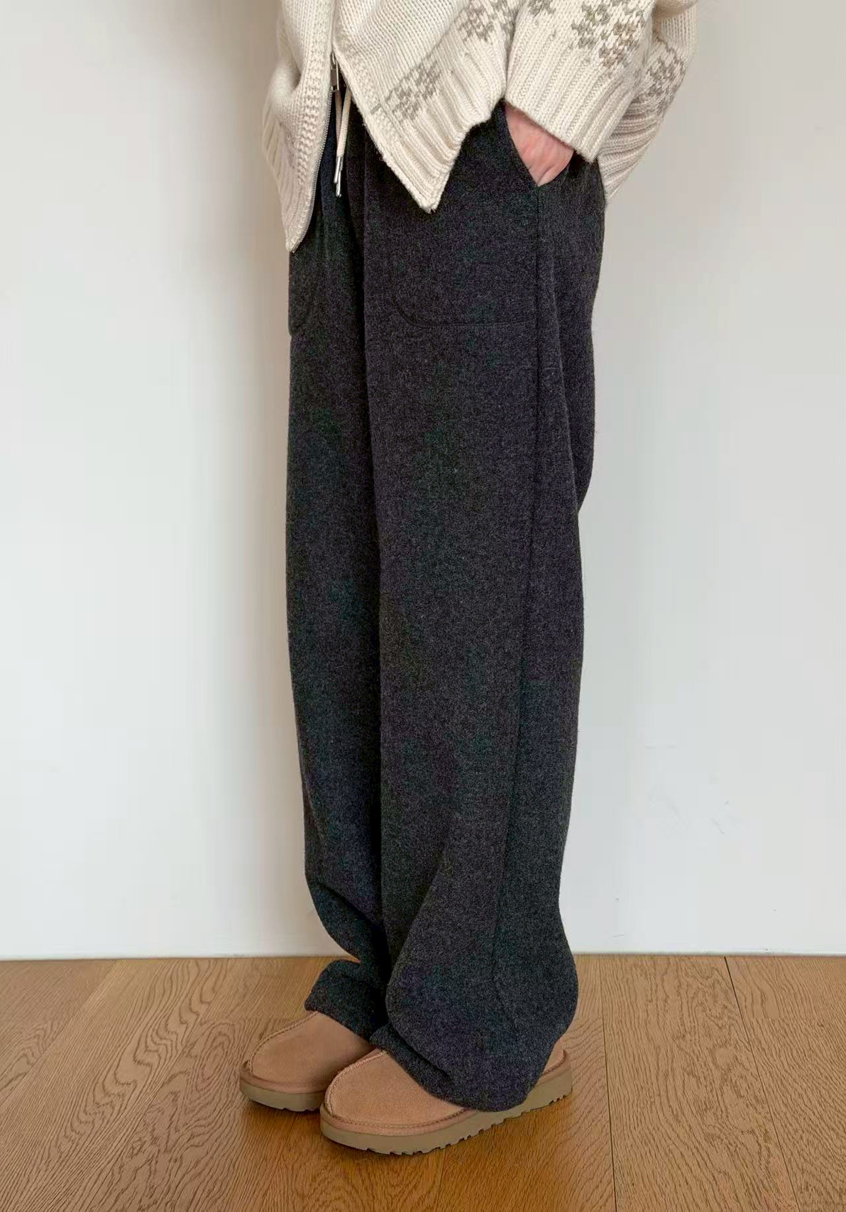 B38.瘦瘦歐膩車線口袋保暖休閒褲