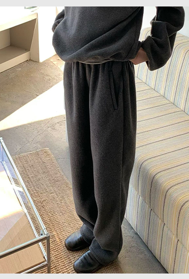 B79.纖瘦家絨面舒適鬆緊休閒褲