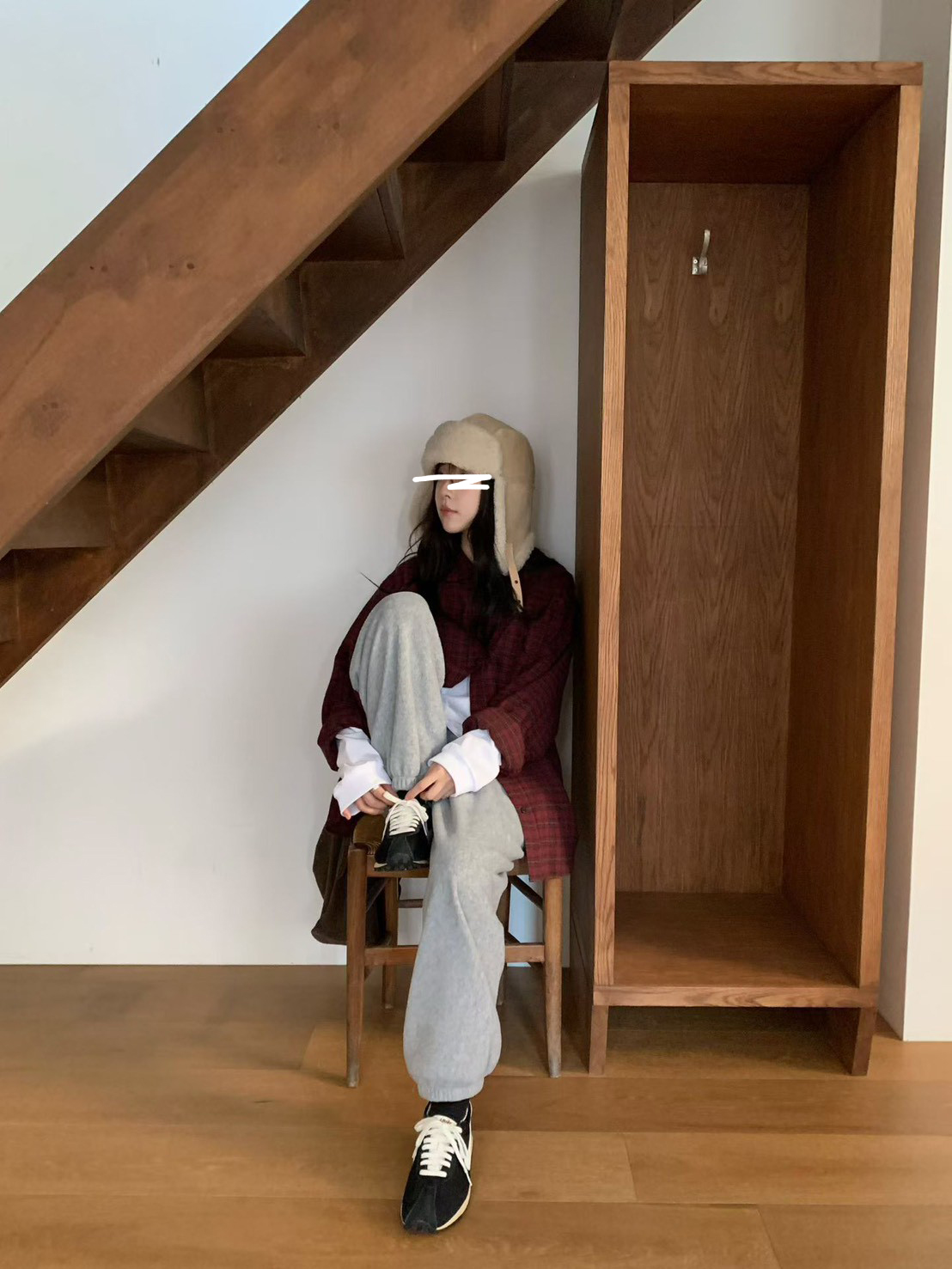 A06.小V家休閒縮口彈性針織褲