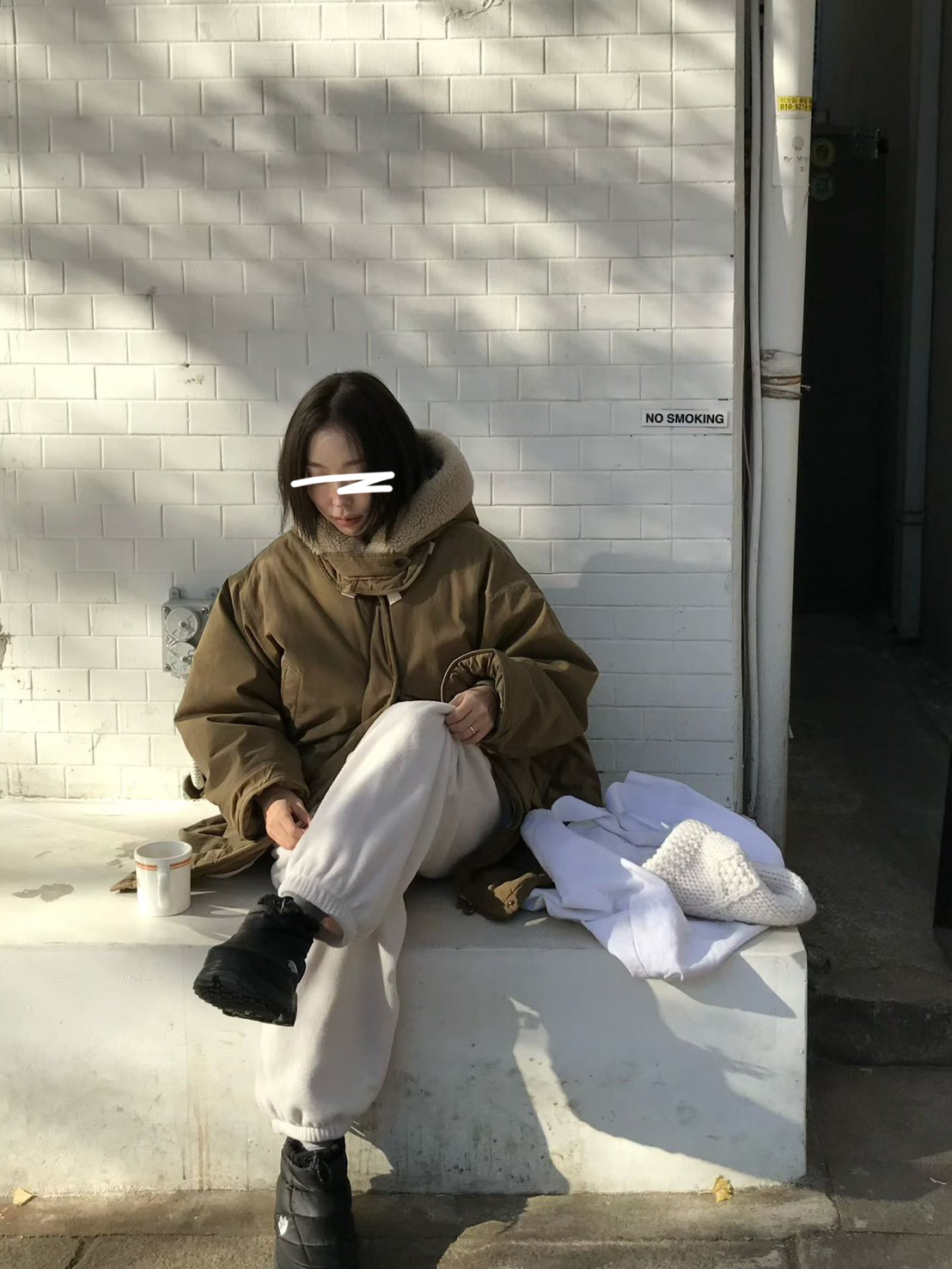 A13.小V家連帽毛毛滾邊鴨絨中長外套