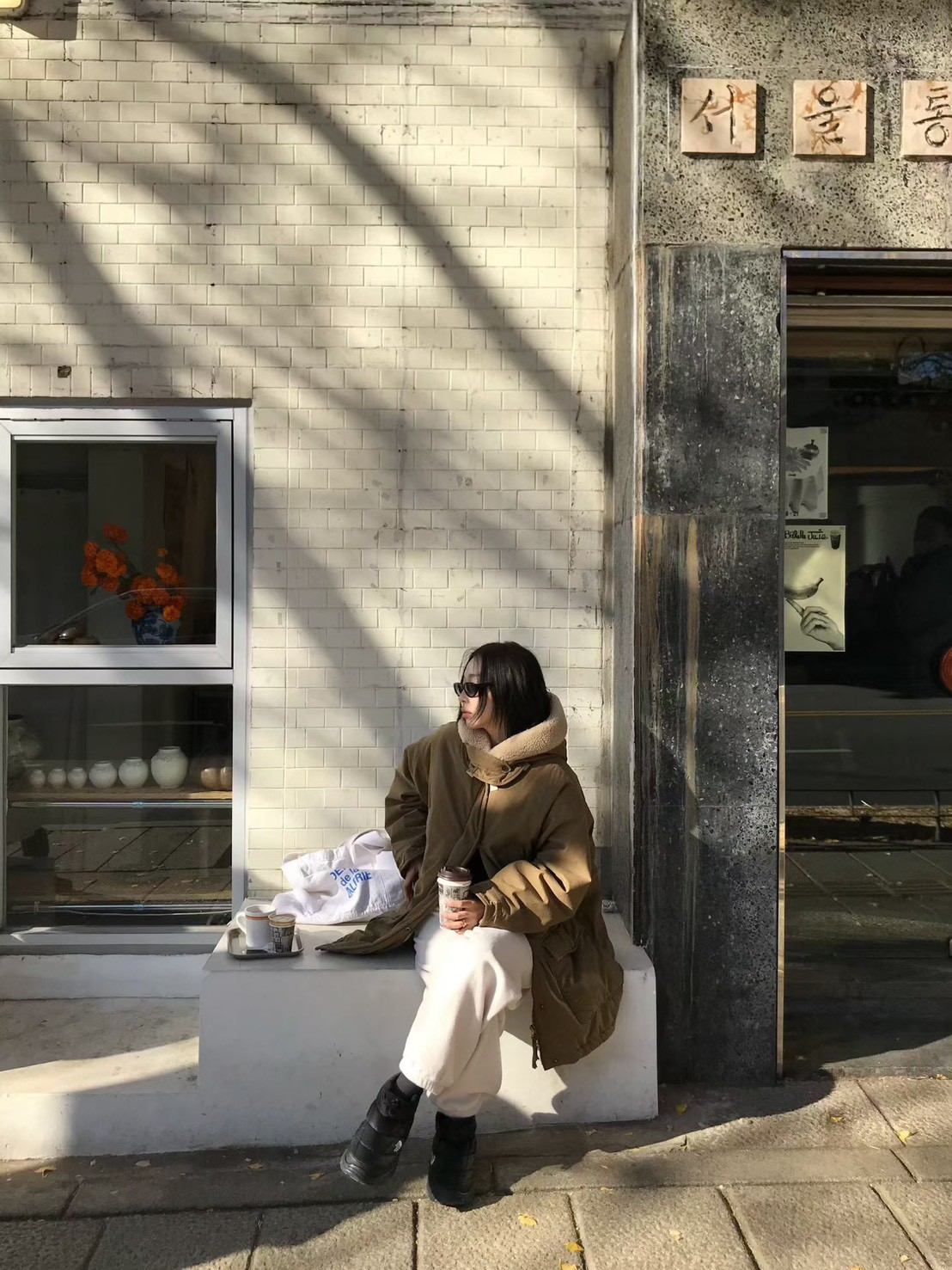 A13.小V家連帽毛毛滾邊鴨絨中長外套