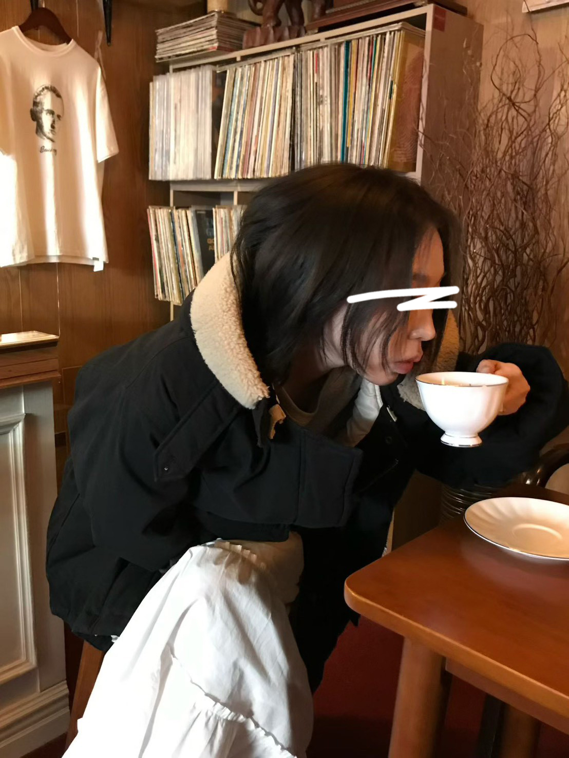 A13.小V家連帽毛毛滾邊鴨絨中長外套