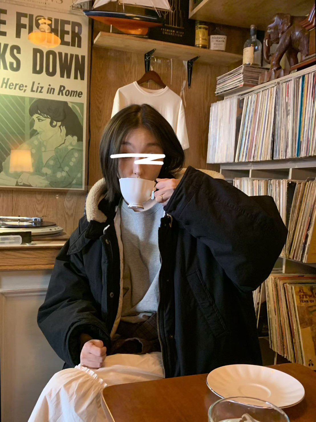 A13.小V家連帽毛毛滾邊鴨絨中長外套