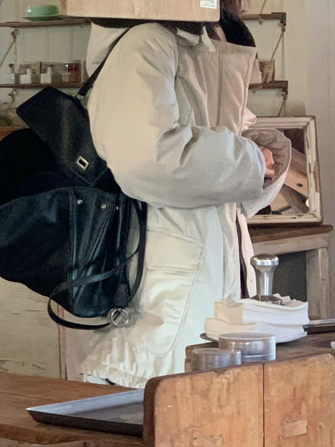 A13.小V家連帽毛毛滾邊鴨絨中長外套