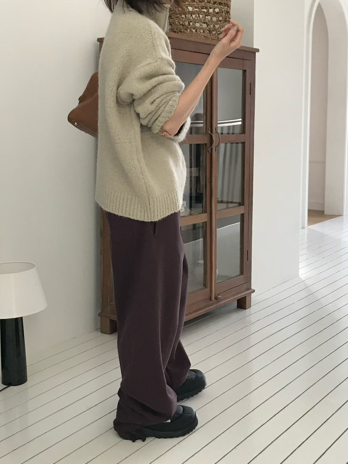 A02.小V家側邊小繡字舒適棉褲