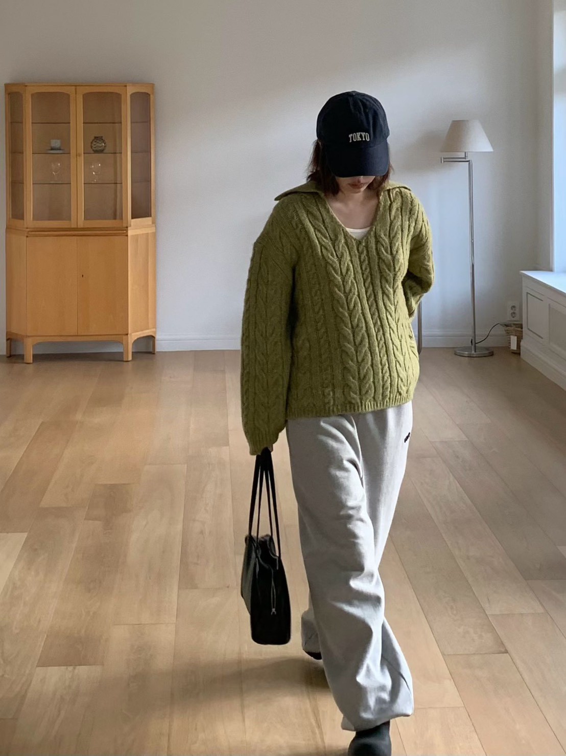 A02.小V家側邊小繡字舒適棉褲