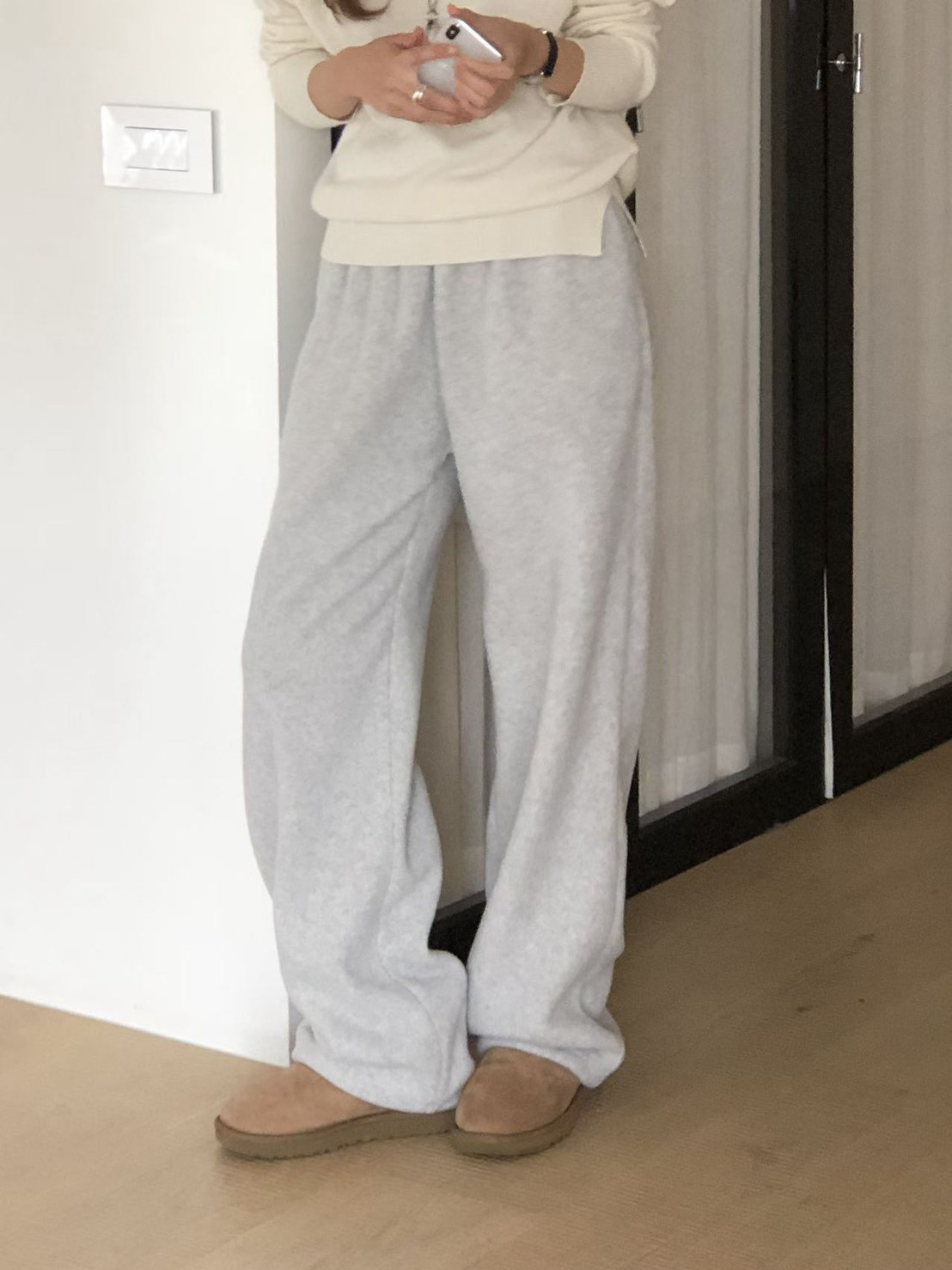 A30.大V家可縮口搖粒絨綁帶休閒褲