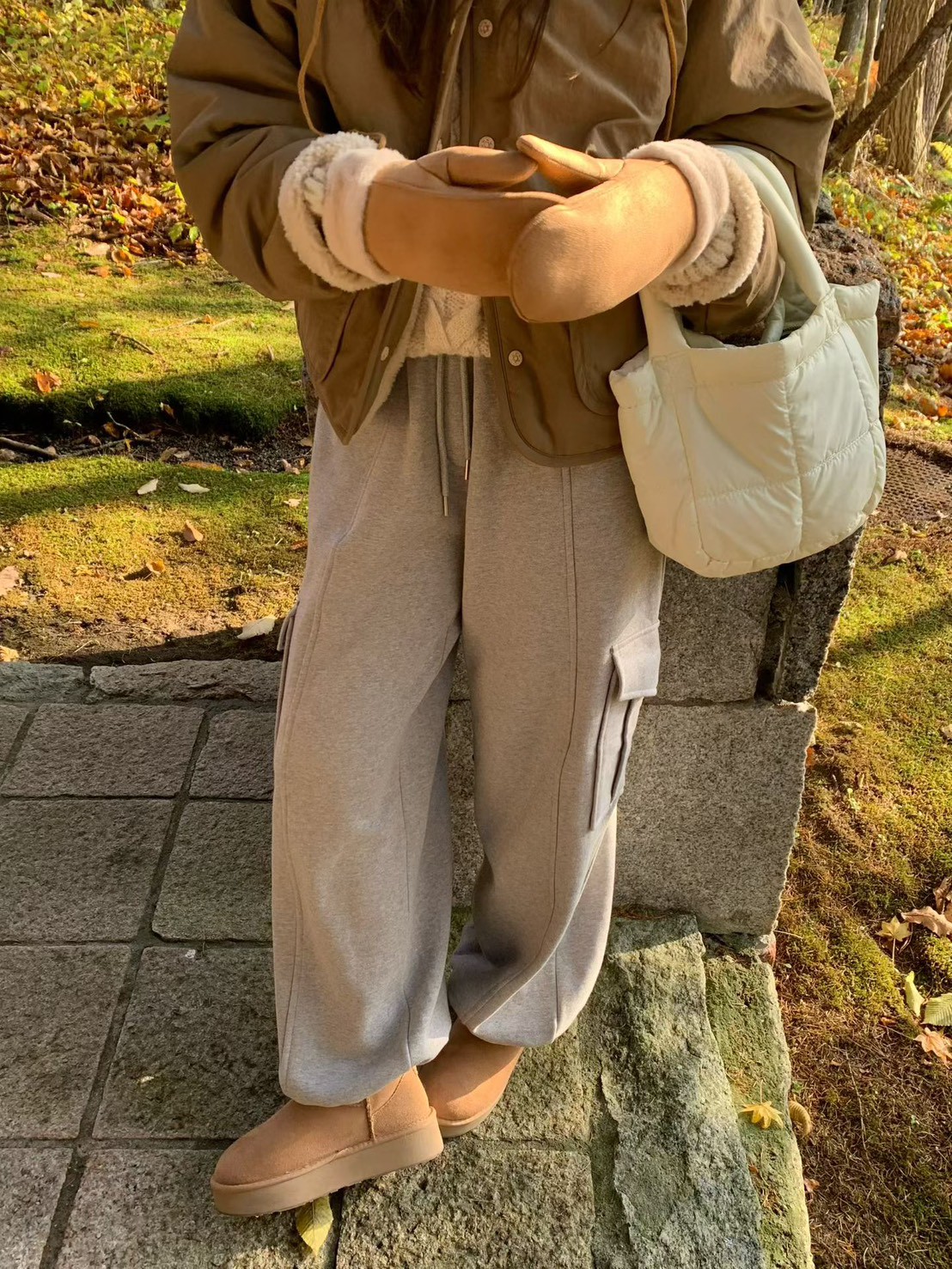 A64.節慶氛圍縮口工裝棉褲