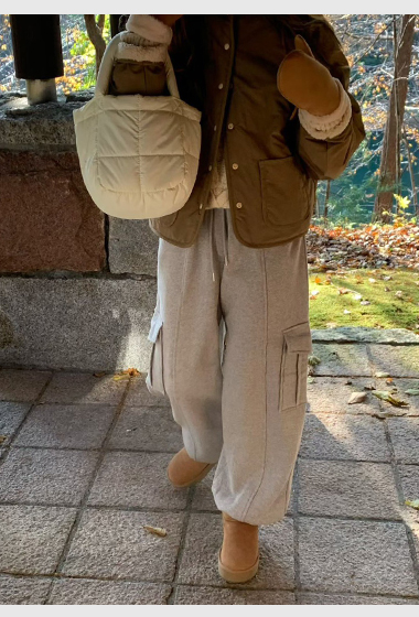 A64.節慶氛圍縮口工裝棉褲