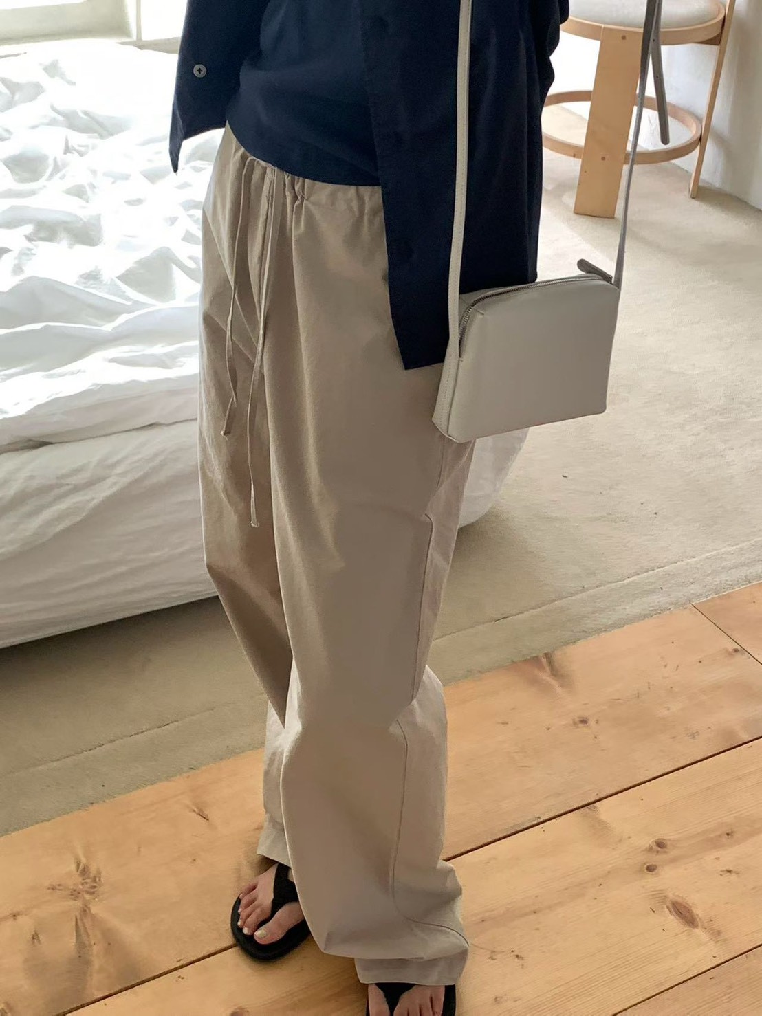 A06.纖瘦家春日抽繩休閒褲