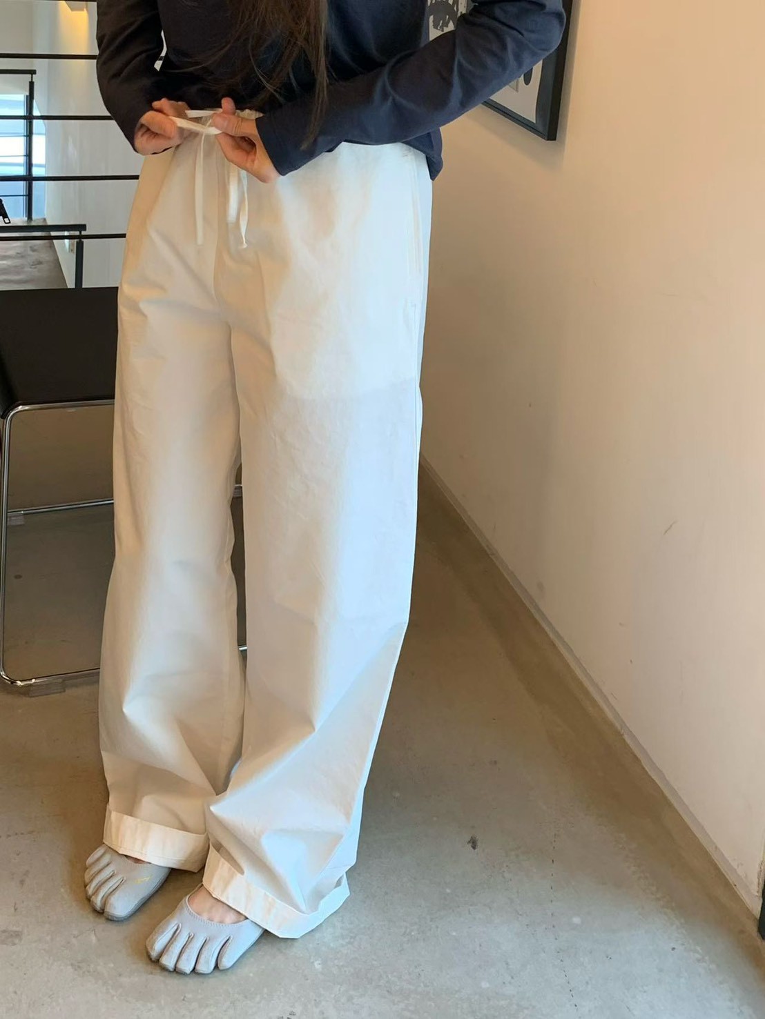 A06.纖瘦家春日抽繩休閒褲