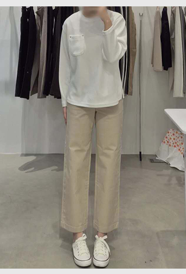 A56.水洗褲家雙圓弧口袋休閒褲