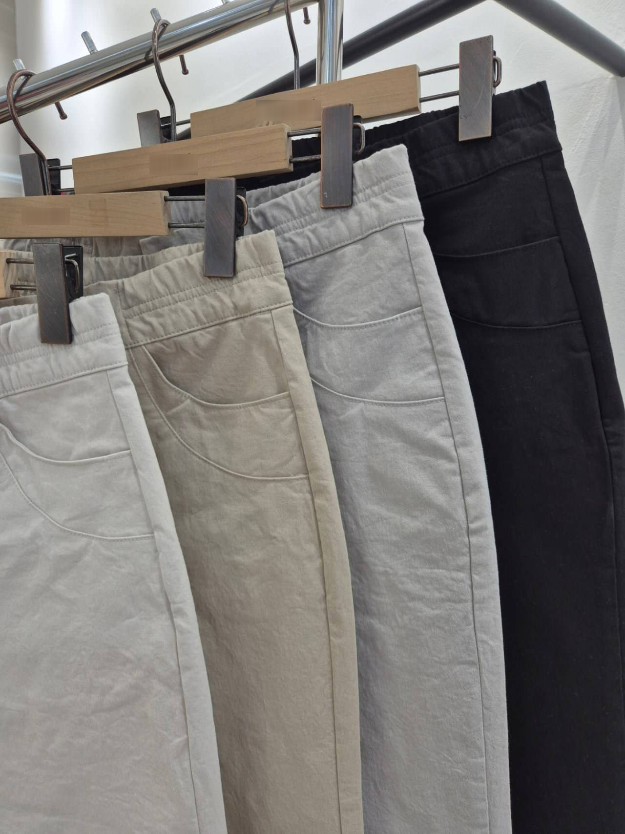 A56.水洗褲家雙圓弧口袋休閒褲