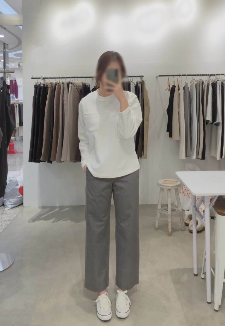 A55.水洗褲家後中心車線口袋休閒褲