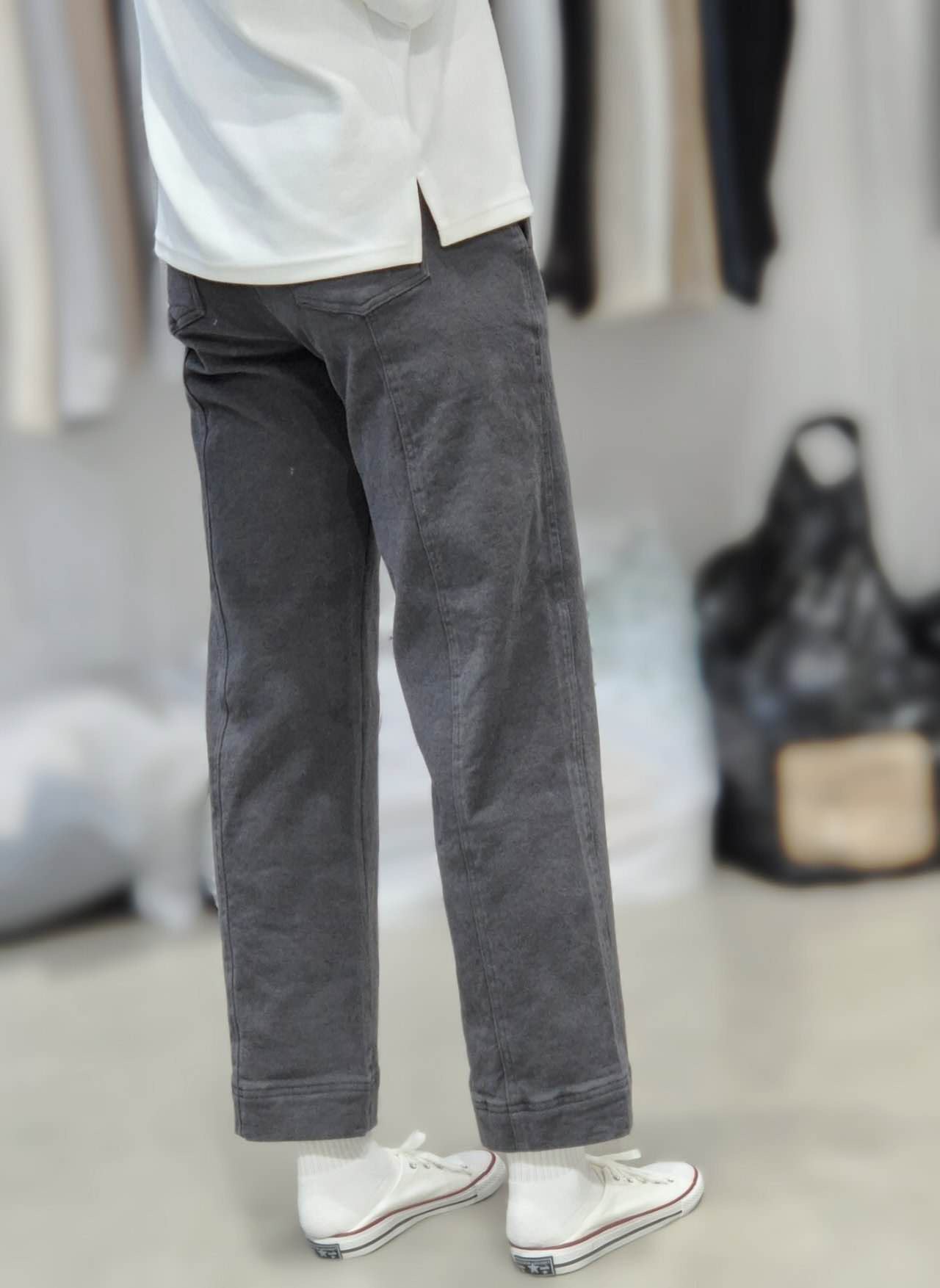 A55.水洗褲家後中心車線口袋休閒褲