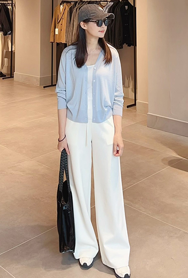 A18.休閒女孩闊腿落地長褲