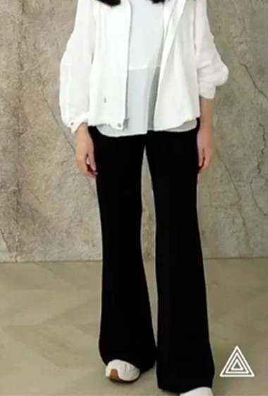 A02.女孩綁繩喇叭休閒長褲