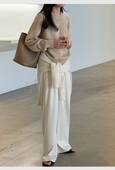 B88.瘦瘦歐膩溫柔垂墜休閒長褲