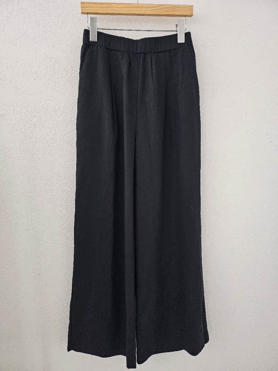 B115.星星家透氣亞麻混紡寬褲