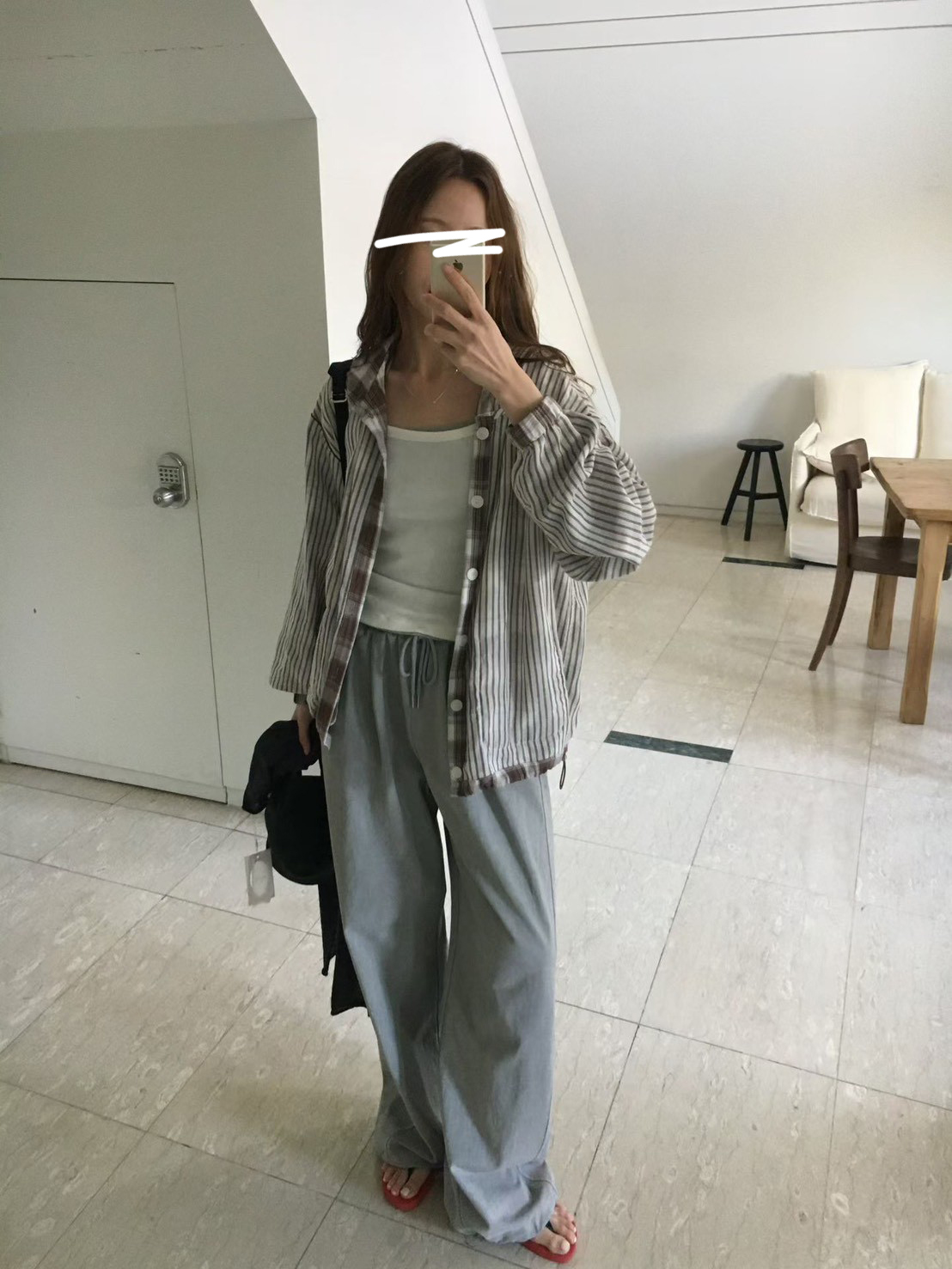 B43.櫥窗家慵懶舒適水洗縮口褲