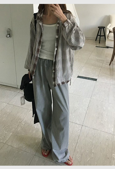 B43.櫥窗家慵懶舒適水洗縮口褲
