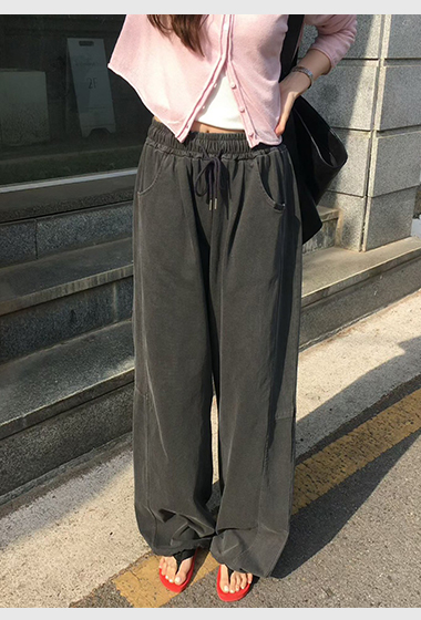 B43.櫥窗家慵懶舒適水洗縮口褲