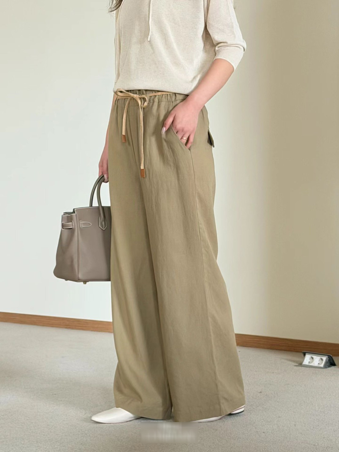 A19.可愛歐膩亞麻螺縈寬褲