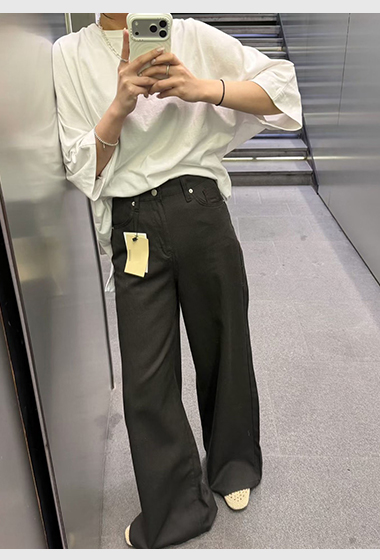 A10.夏日顯瘦棉麻直筒長褲