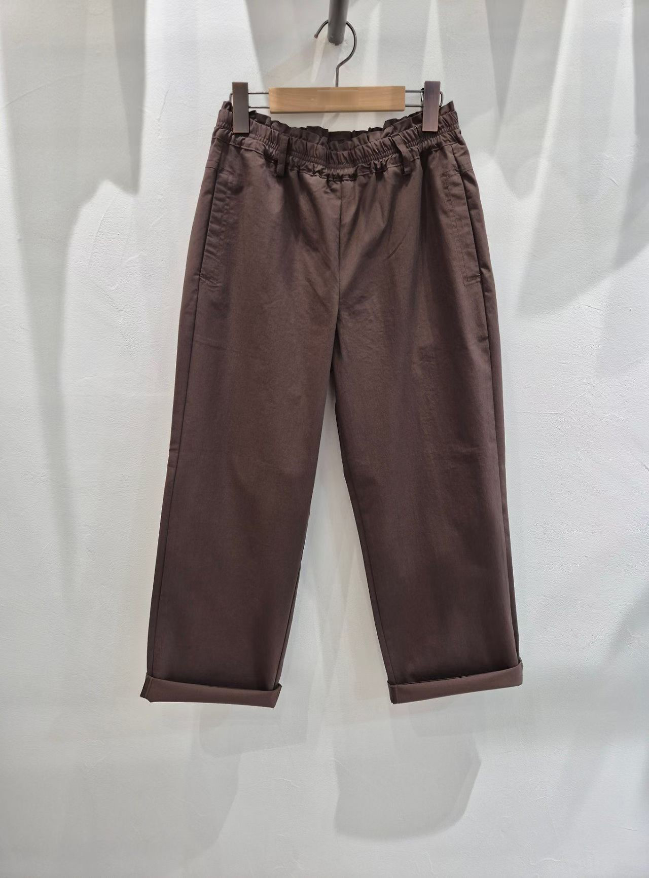 水洗褲家大地鬆緊腰直筒褲