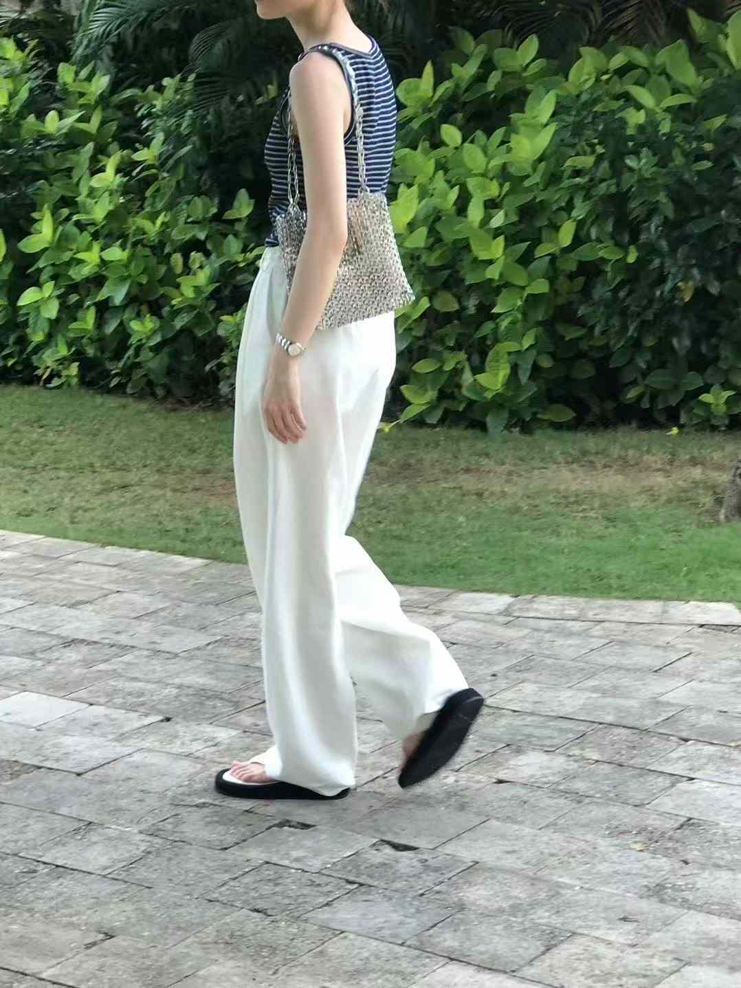 A61.顏值家氛圍感綁帶西裝長褲