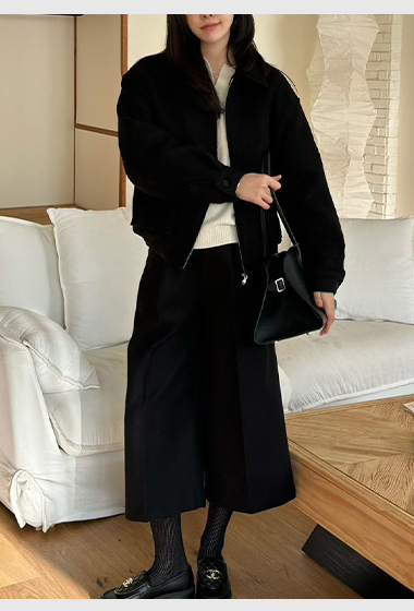 A39.韓國不刺膚打折七分寬褲