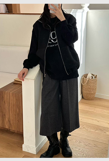 A39.韓國不刺膚打折七分寬褲