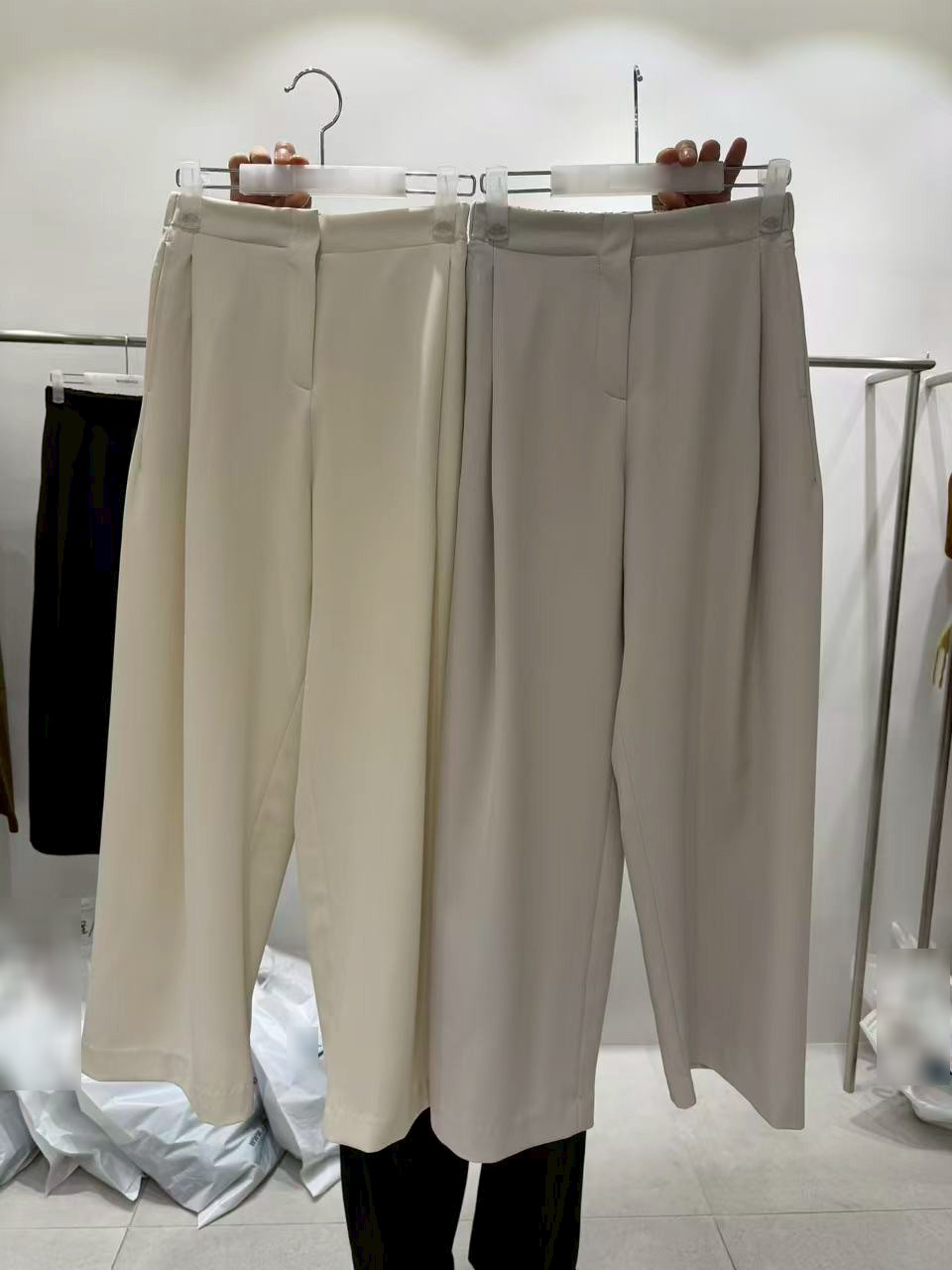 B45.質感家初春淡雅打褶西裝褲