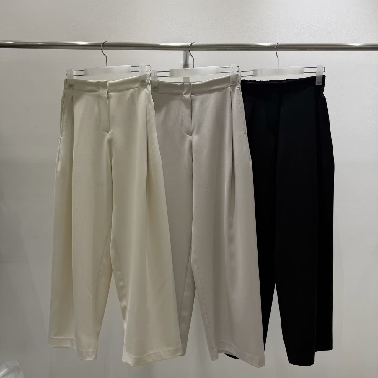 B45.質感家初春淡雅打褶西裝褲