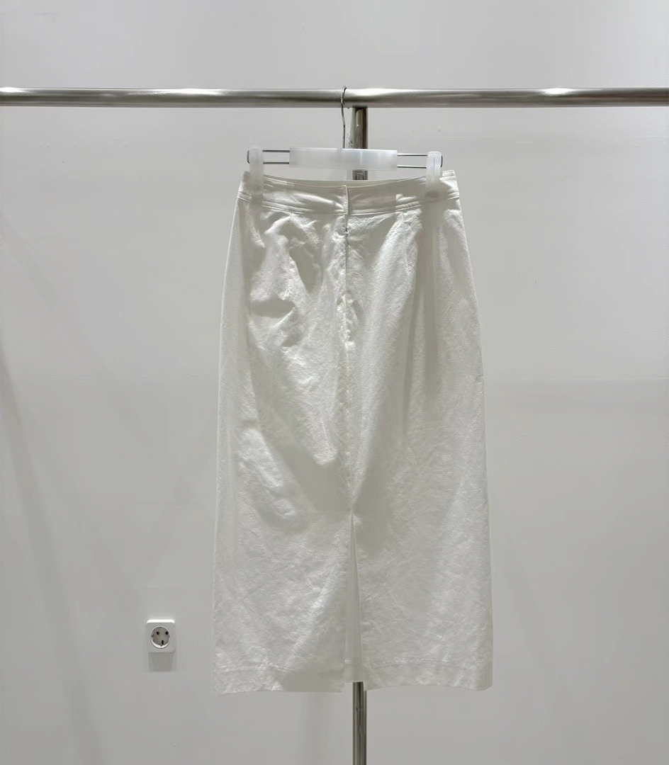 B100.質感家夏日棉麻直筒長裙