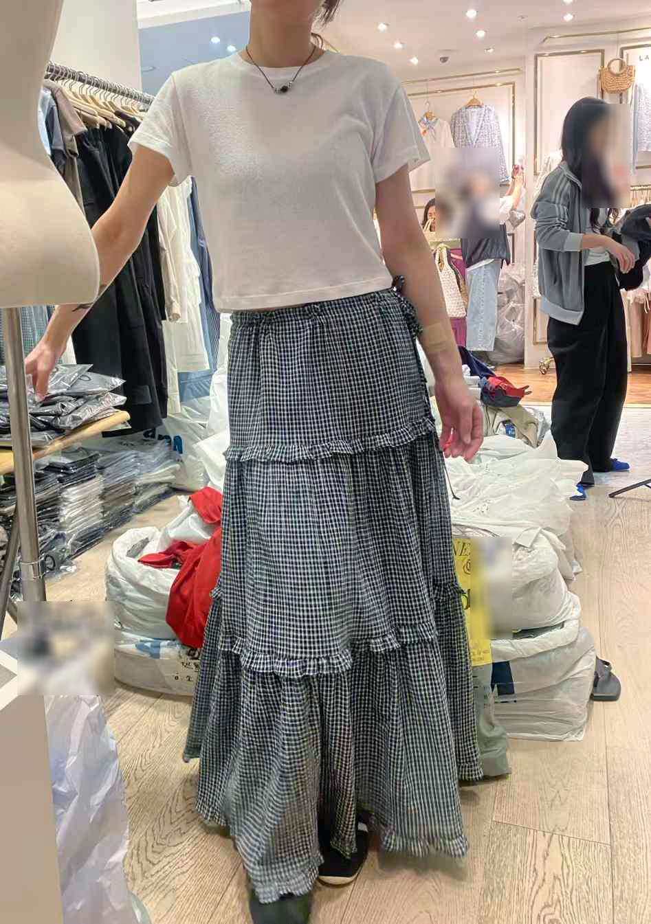 A85.原宿小格紋蛋糕裙