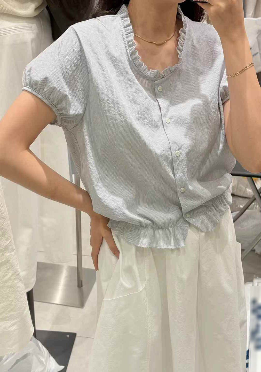 A82.質感家鬆緊腰素雅傘裙