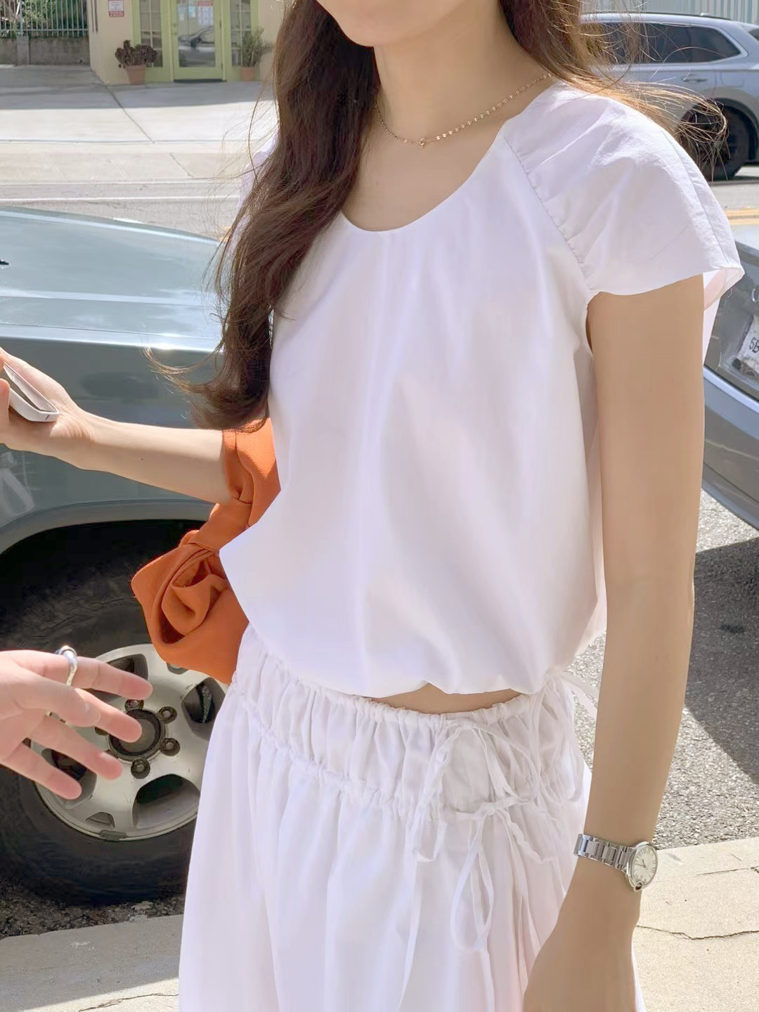 A106.顏值家甜美側蝴蝶結傘裙