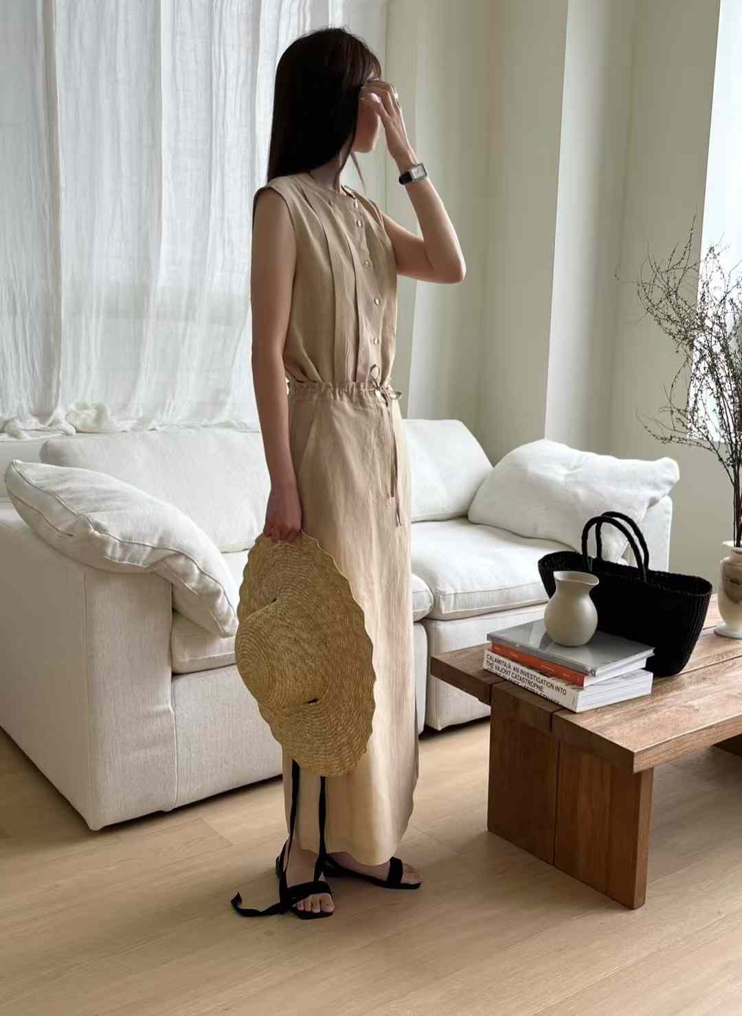 A36.恬靜自然亞麻長裙