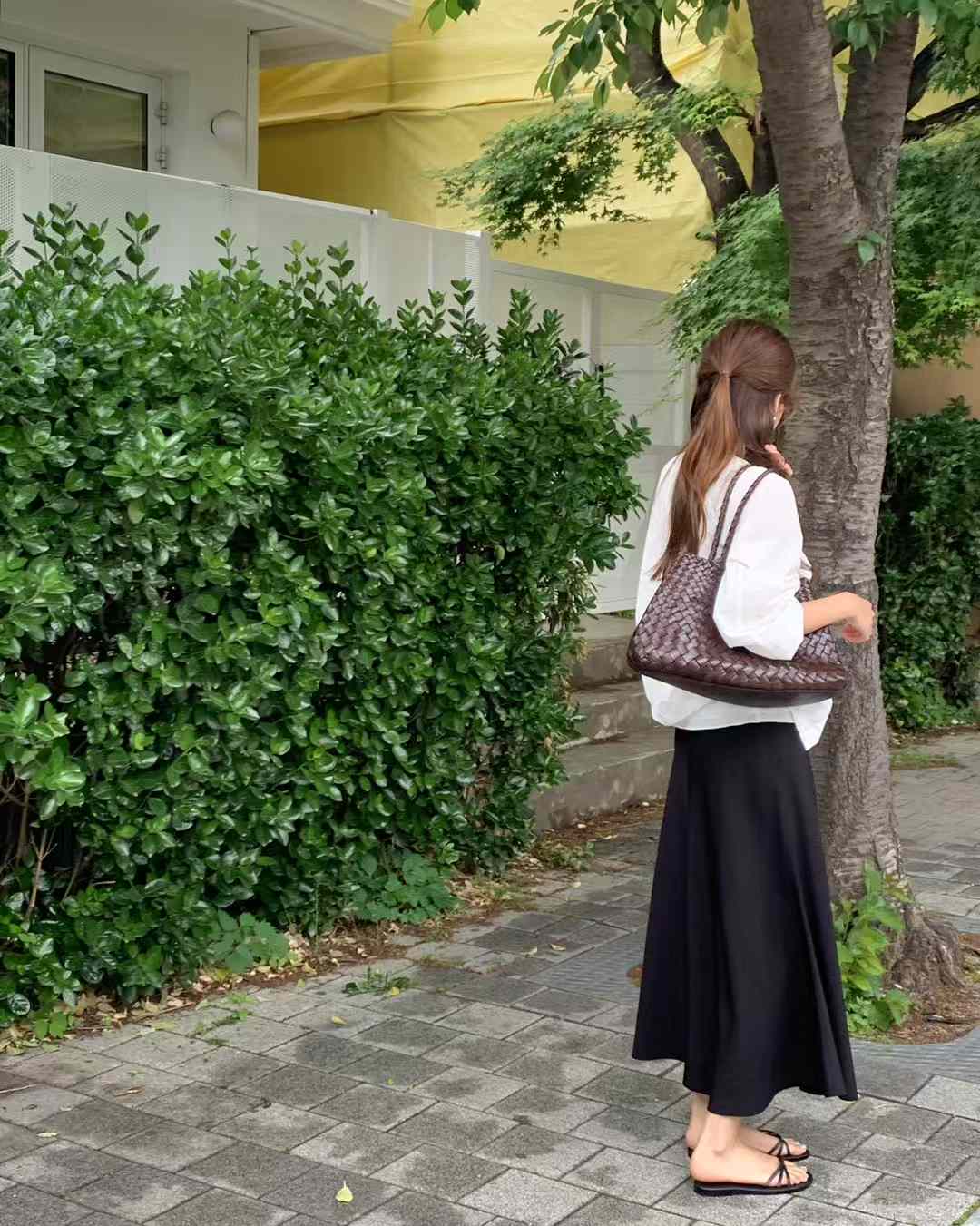 氣質顯瘦鬆緊腰飄逸傘裙
